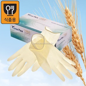 식품용 오트밀 라텍스장갑(피부보호코팅/100매)/위생장갑